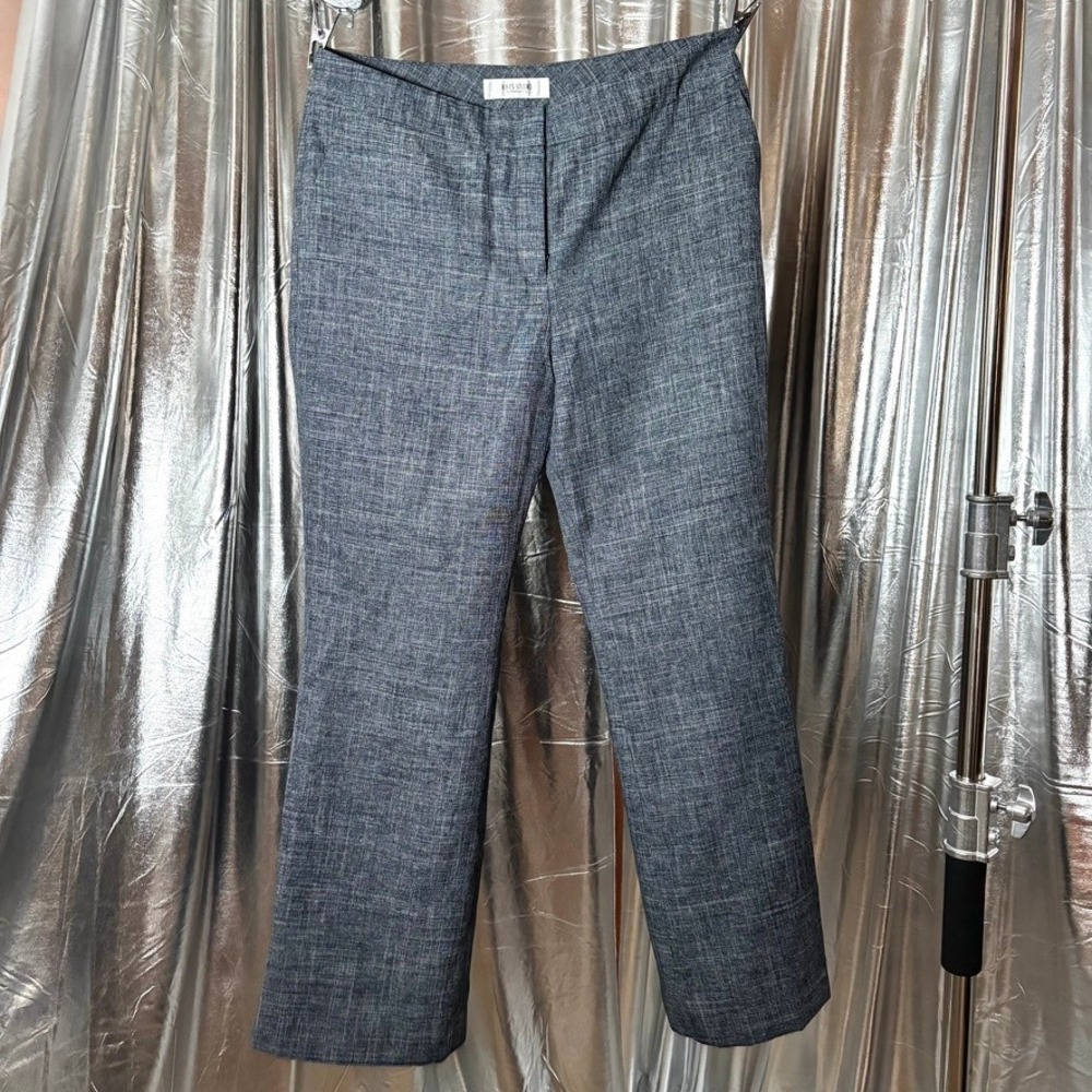 Jones Studio Navy Grey Crosshatch Lined Trousers
